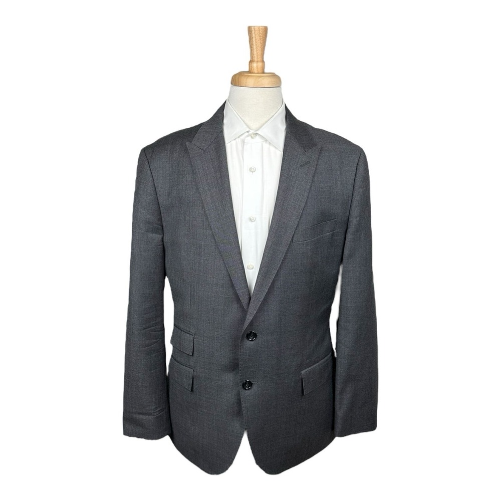 J.Crew Ludlow Gray Tollegno 1900 Wool Mens Suit 46R Pant 34x32 Slim Fit